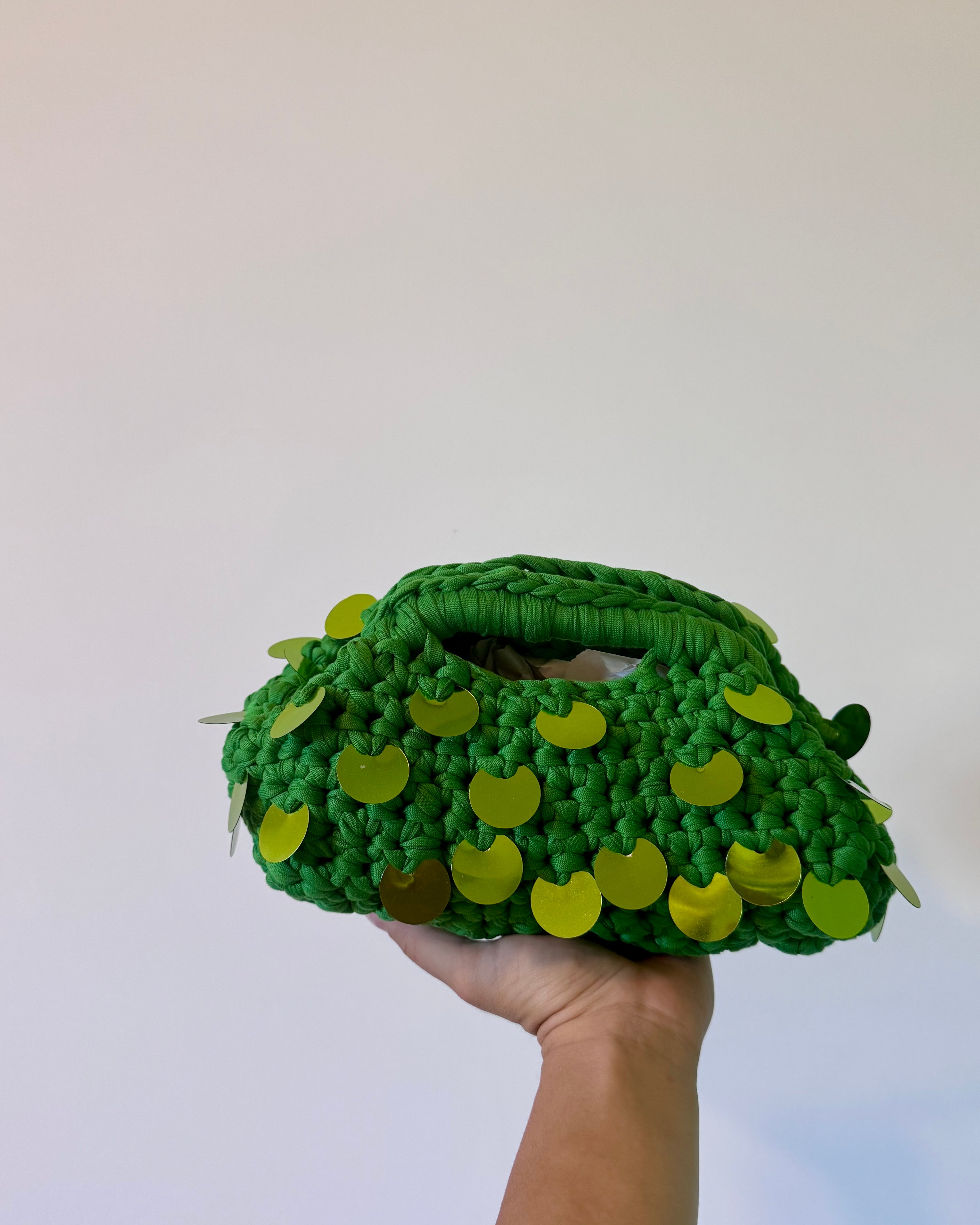 Pasticcino medio verde bosco paillettes lime