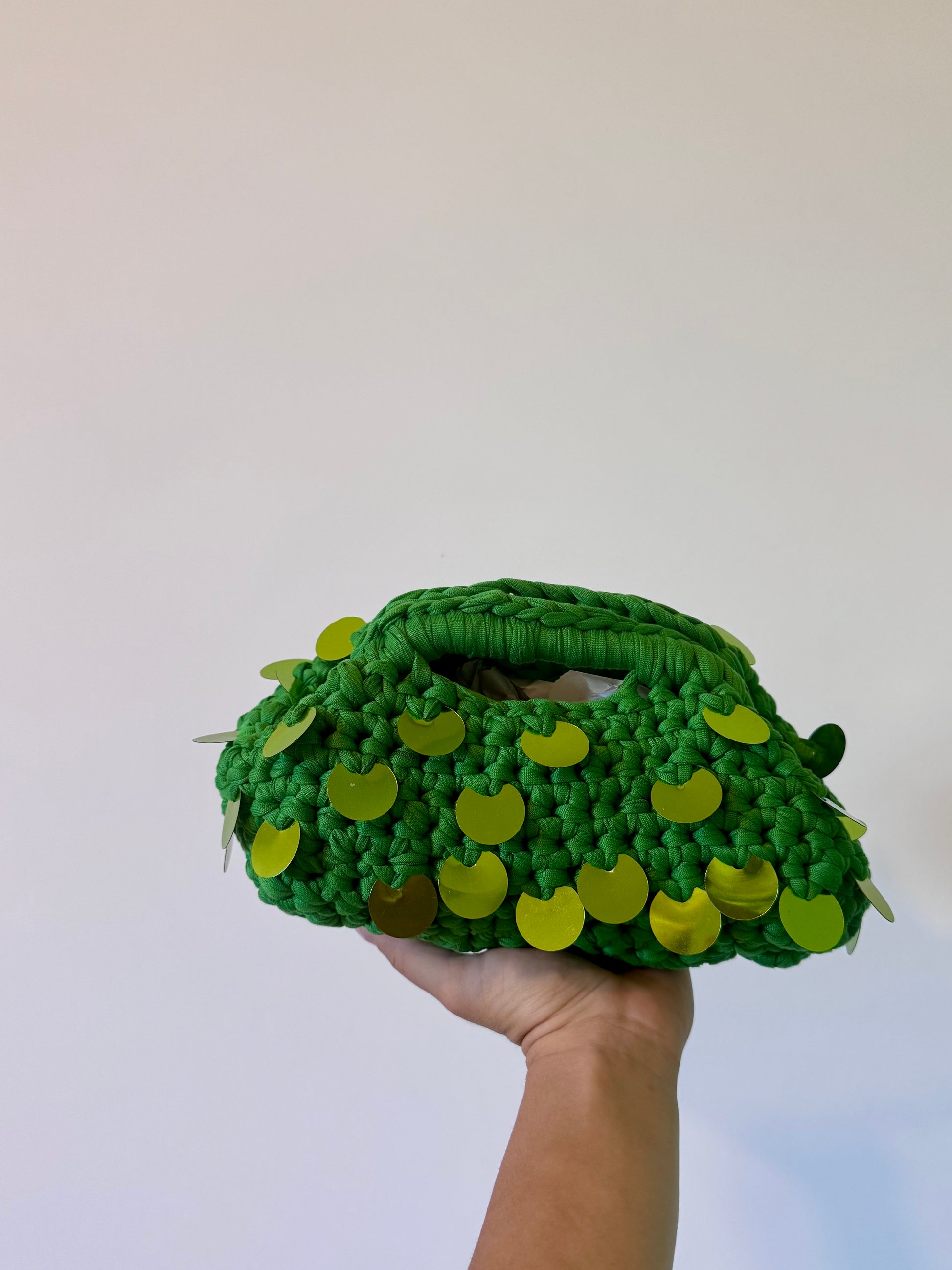 Pasticcino medio verde bosco paillettes lime