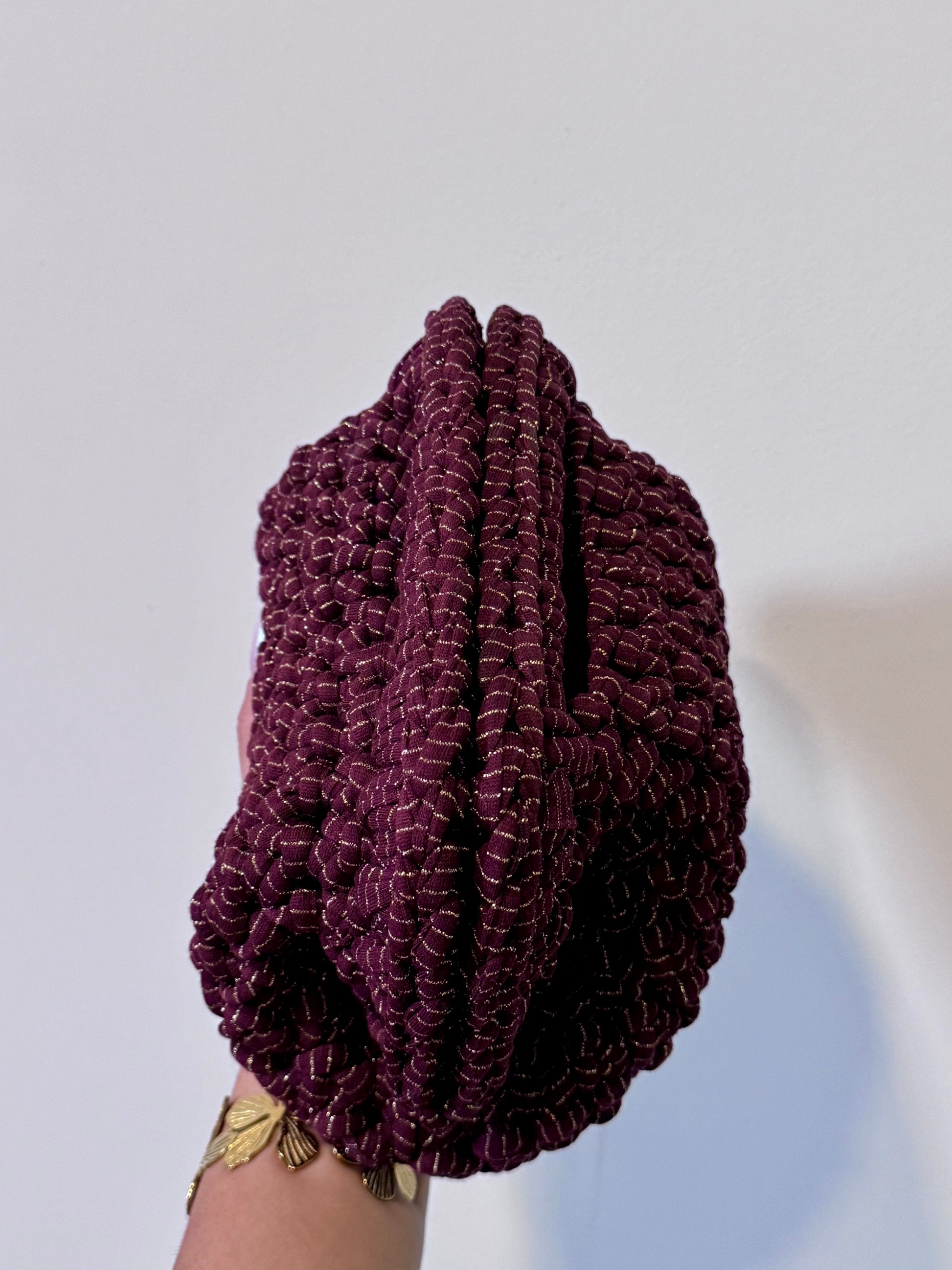 Pasticcino medium bordeaux dett. oro