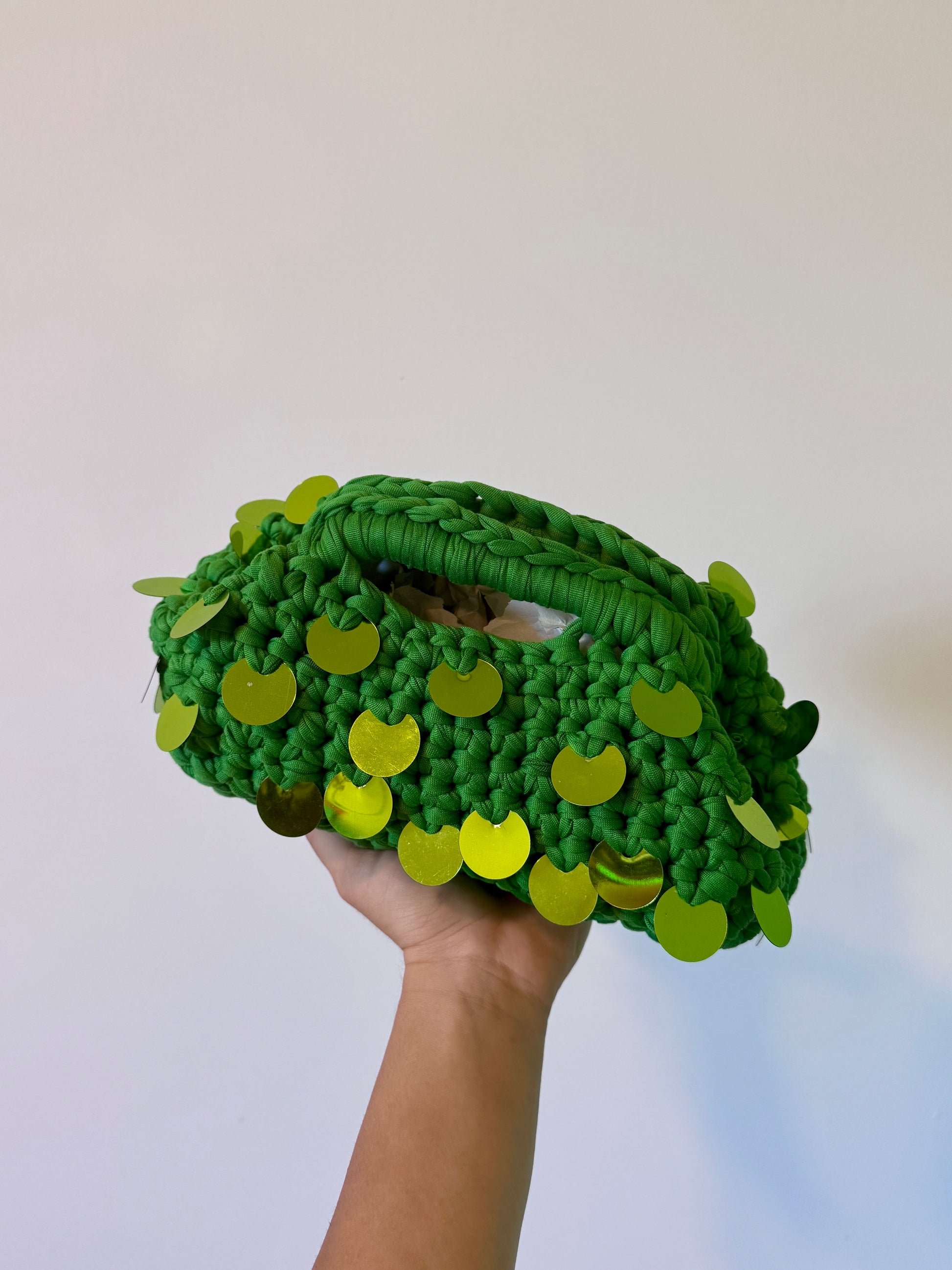 Pasticcino medio verde bosco paillettes lime