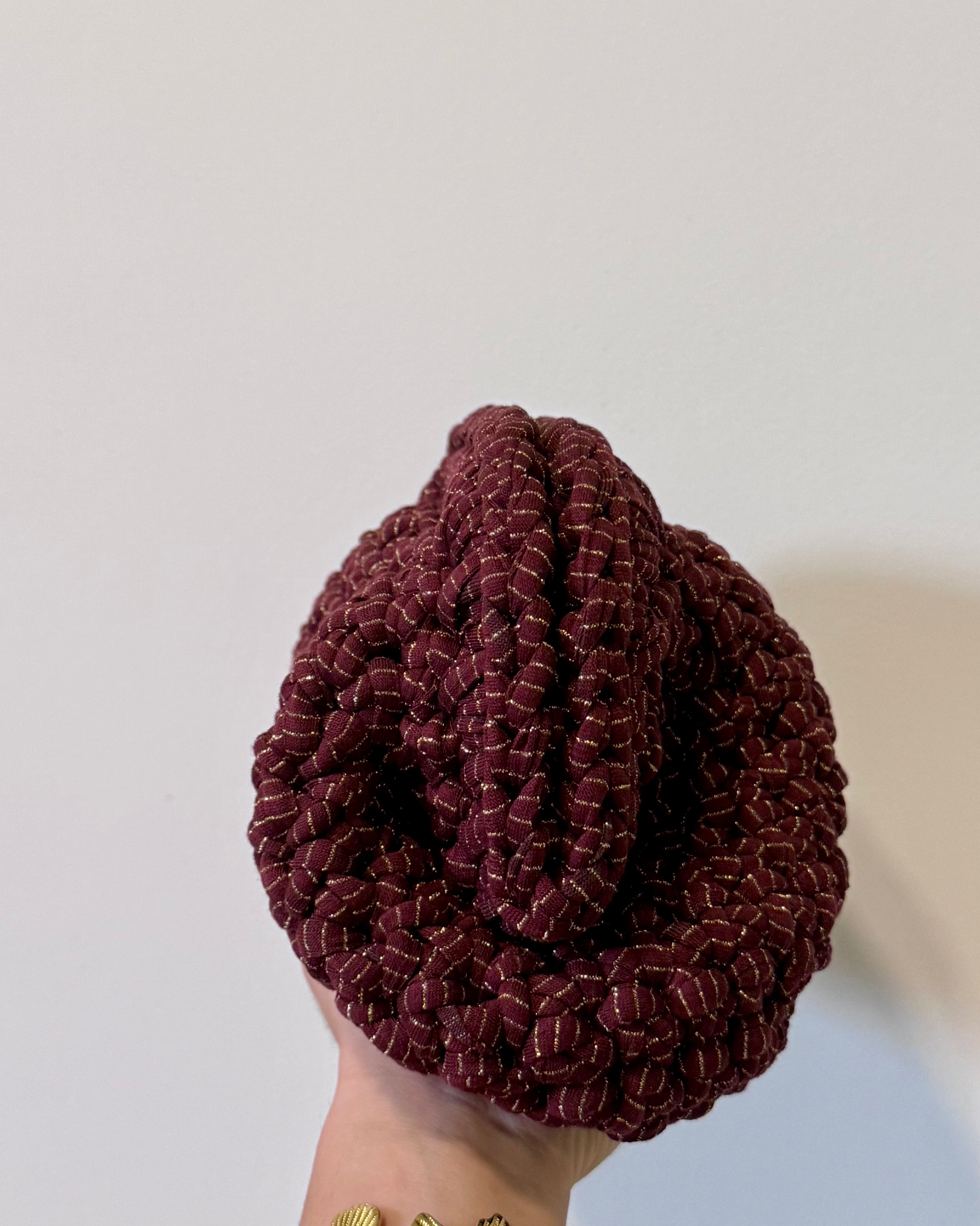 Pasticcino medium bordeaux dett. oro
