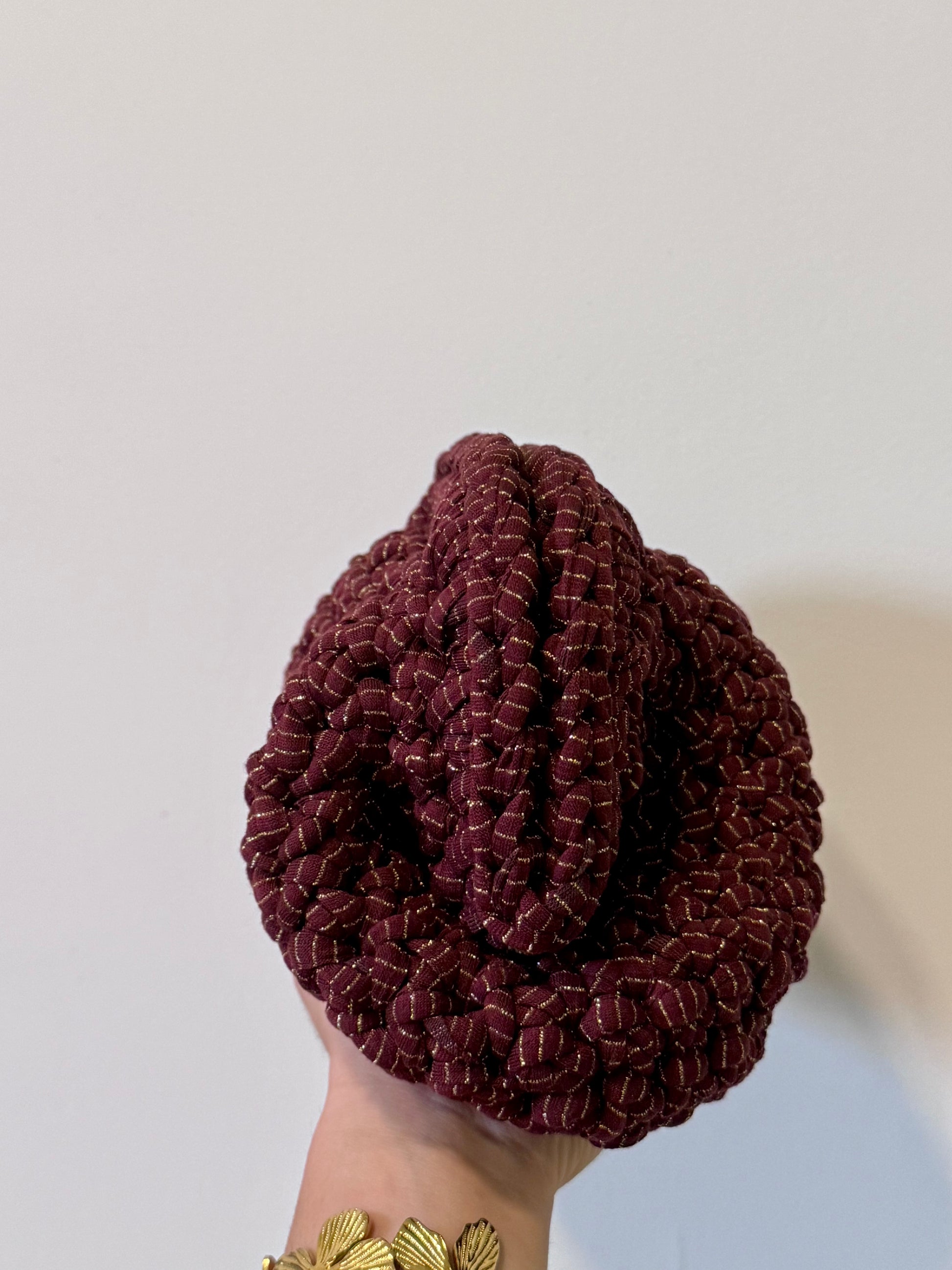 Pasticcino medium bordeaux dett. oro