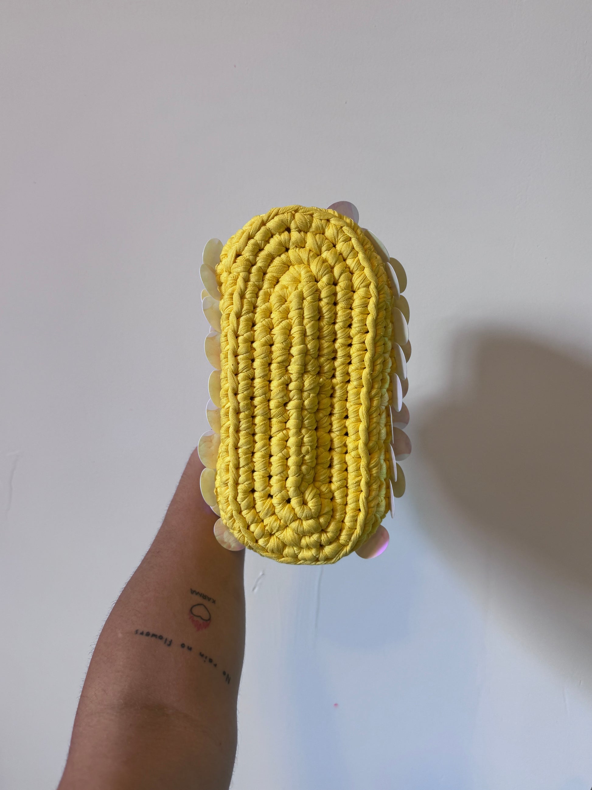 Passeggino medium giallo paillettes oleografiche