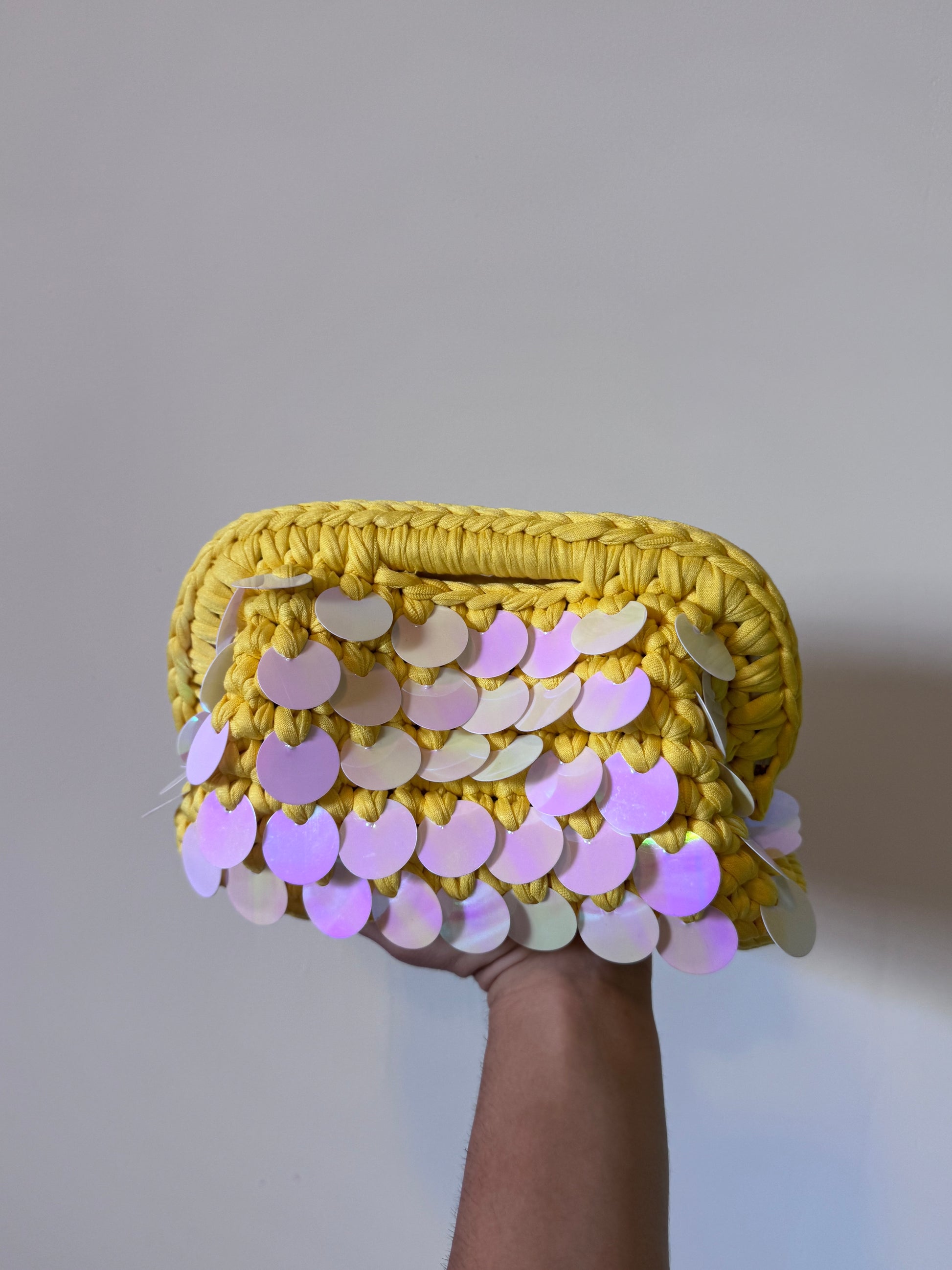 Passeggino medium giallo paillettes oleografiche